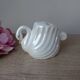 Iridescent White Ceramic Swan, Toothbrush Holder Swan, Bathroom Decoration Swan