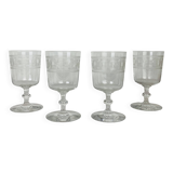 4 Baccarat wine glasses Chanel model engraving 3458