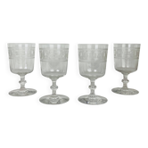 4 verres à vin Baccarat modèle Chanel gravure 3458