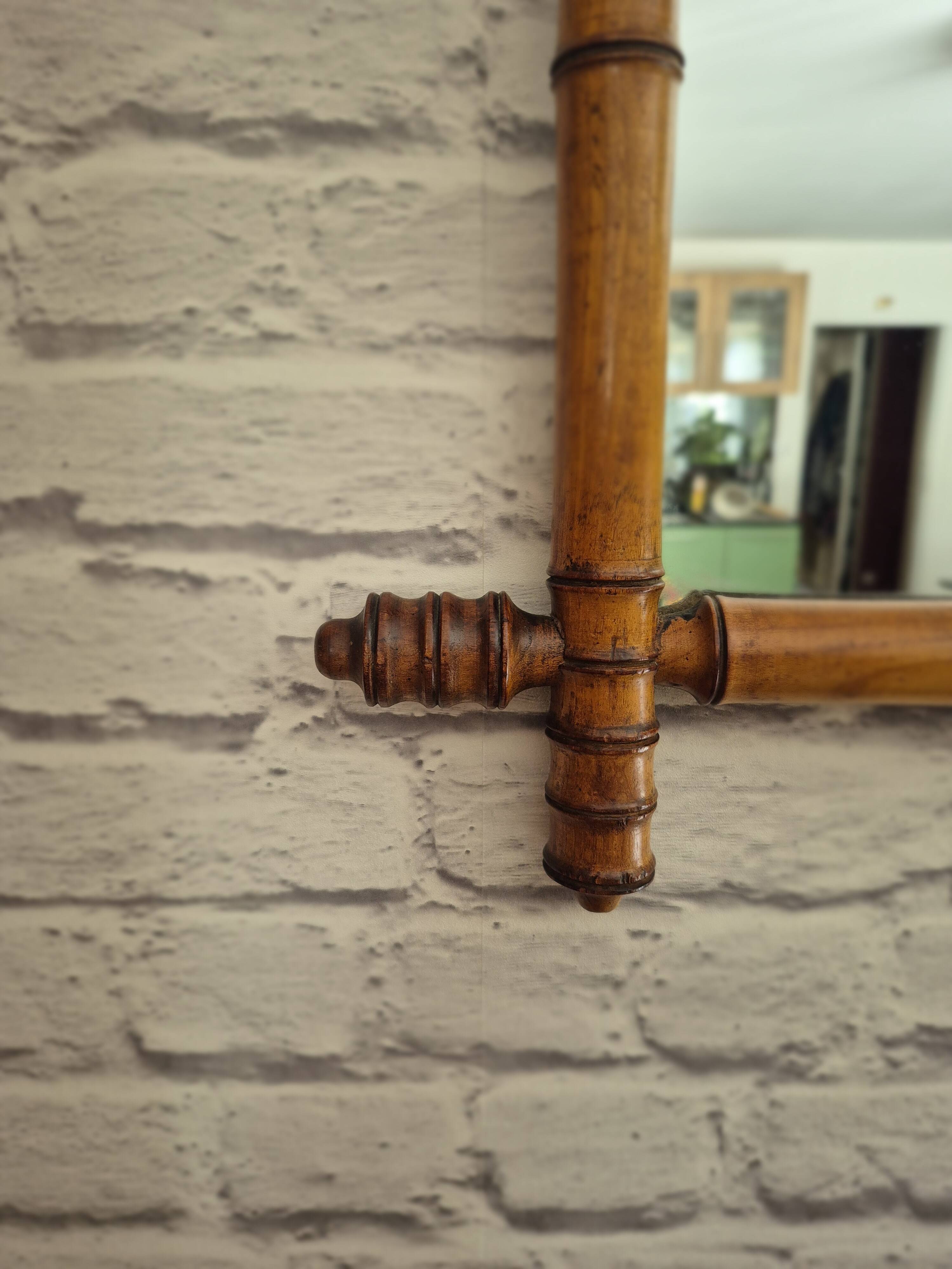 Vintage belle epoque bamboo mirror