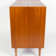 Teak slide door cabinet, made in Sweden, marked swan, 1960s