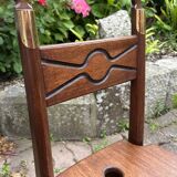 Commode scriban de marine bois laiton vintage et sa chaise
