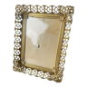 Cadre photo en métal de couleur or vintage 15,5 cm x 12,5 verre convexe