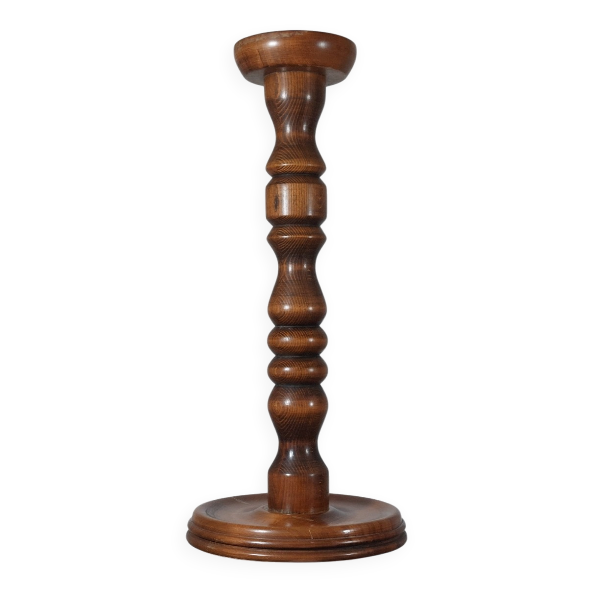 Vintage turned wooden column flower stand