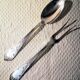 Silver metal service cutlery