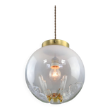 Mid-century Murano Glass & Brass Pendant from Mazzega, 60s
