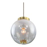 Suspension en verre de Murano et laiton du milieu du siècle de Mazzega, années 60