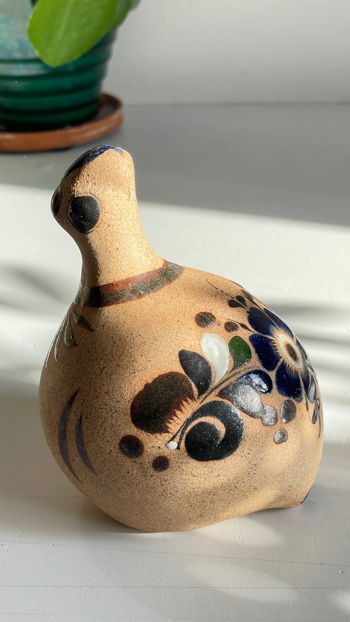 Bird handmade stoneware mexico vintage
