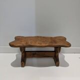 Vintage solid wood footrest - small farmhouse bench stool