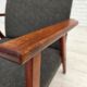 1970s, Danish highback armchair, furniture fabric, teak wood.