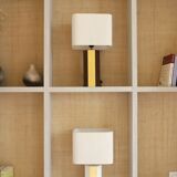 Lampe La Luco finition vernis noyer & or jaune