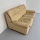 Old 2-seater beige leather sofa designed by Carl Larsson De Sede, vintage 80s
