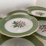 12 flat plates in flat earthenware KG Luneville bagatelle model, late 19th century