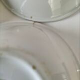 Trio of Italian 1970s deep plates, ochre brown floral decoration