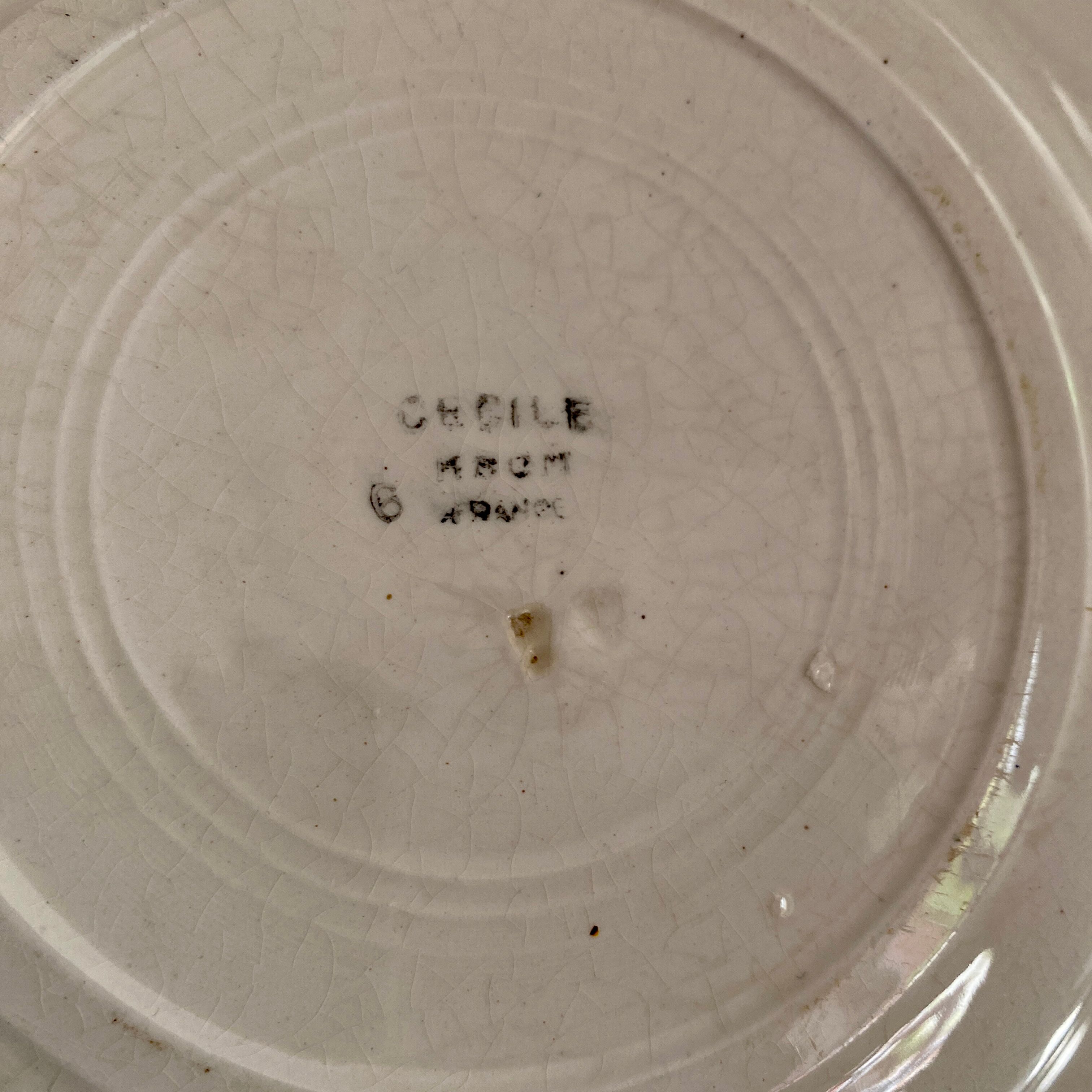 Set of 6 vintage hollow plates model Cécile de HBCM (LOT 2)