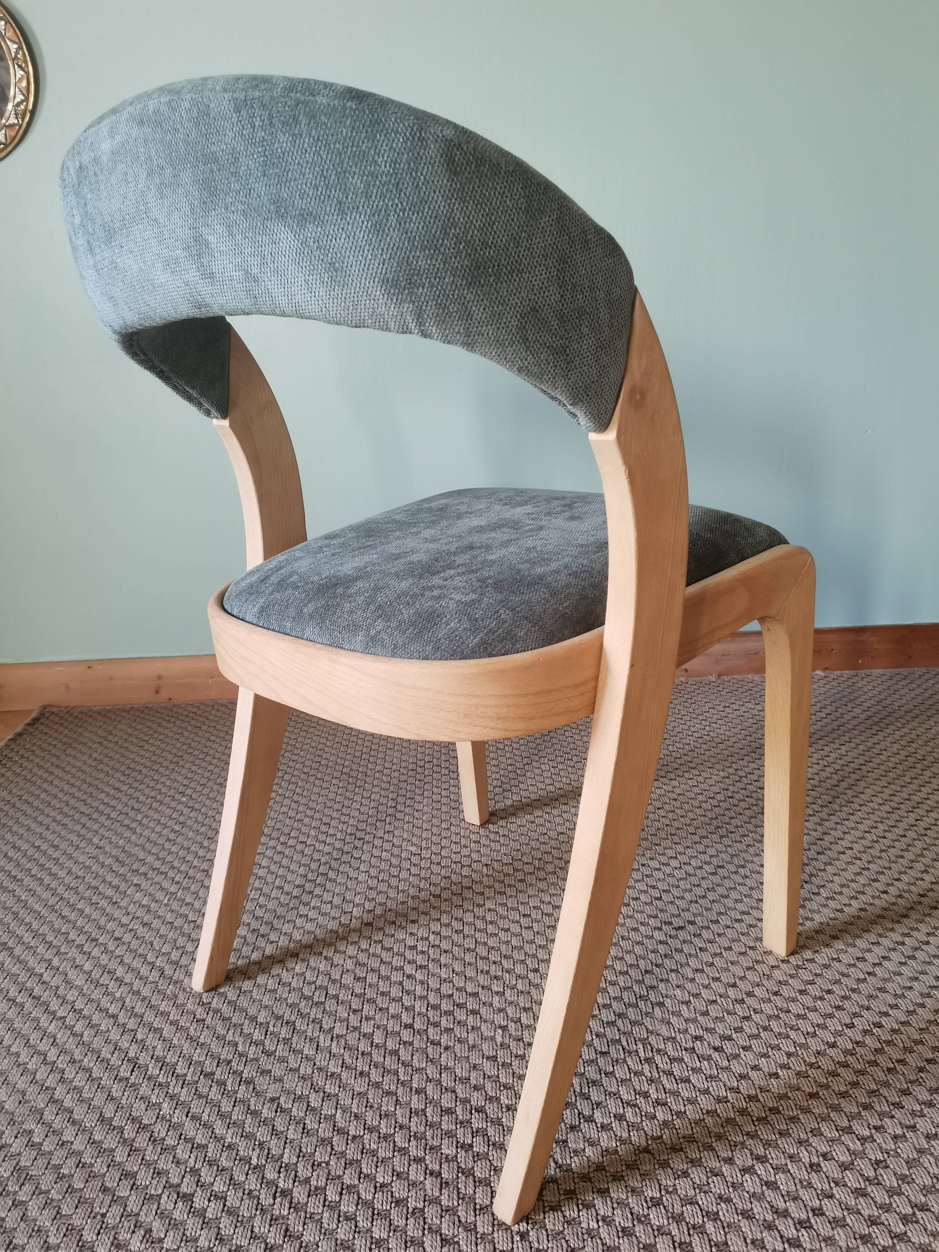 Baumann aqua green gondola chairs