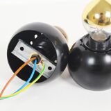 Set (2) of petite playful painted 'ball' wall lights, Italy 1970's