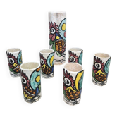 Pichet et mugs vintage espagnols en céramique de Tolède, Pablo Sanguino, années 1960