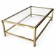 Grande table basse vintage verre et laiton – années 1960-1970