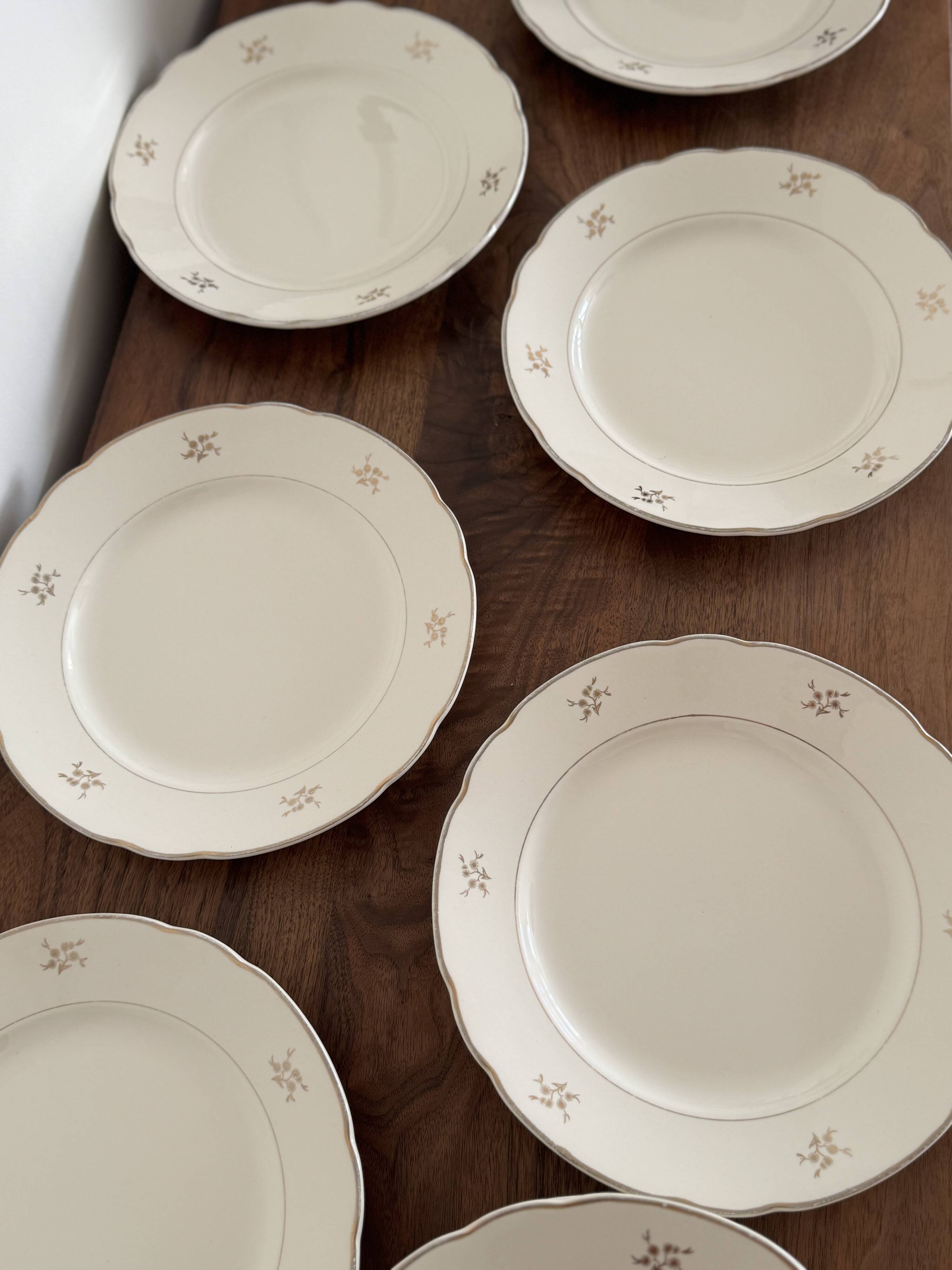 12 antique flat plates Villeroy & Boch Mettlach – porcelain