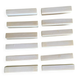 Set of 12 vintage knife rests in polished bone - ivory look, minimal