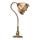 Bronze swan neck lamp, silk shade.