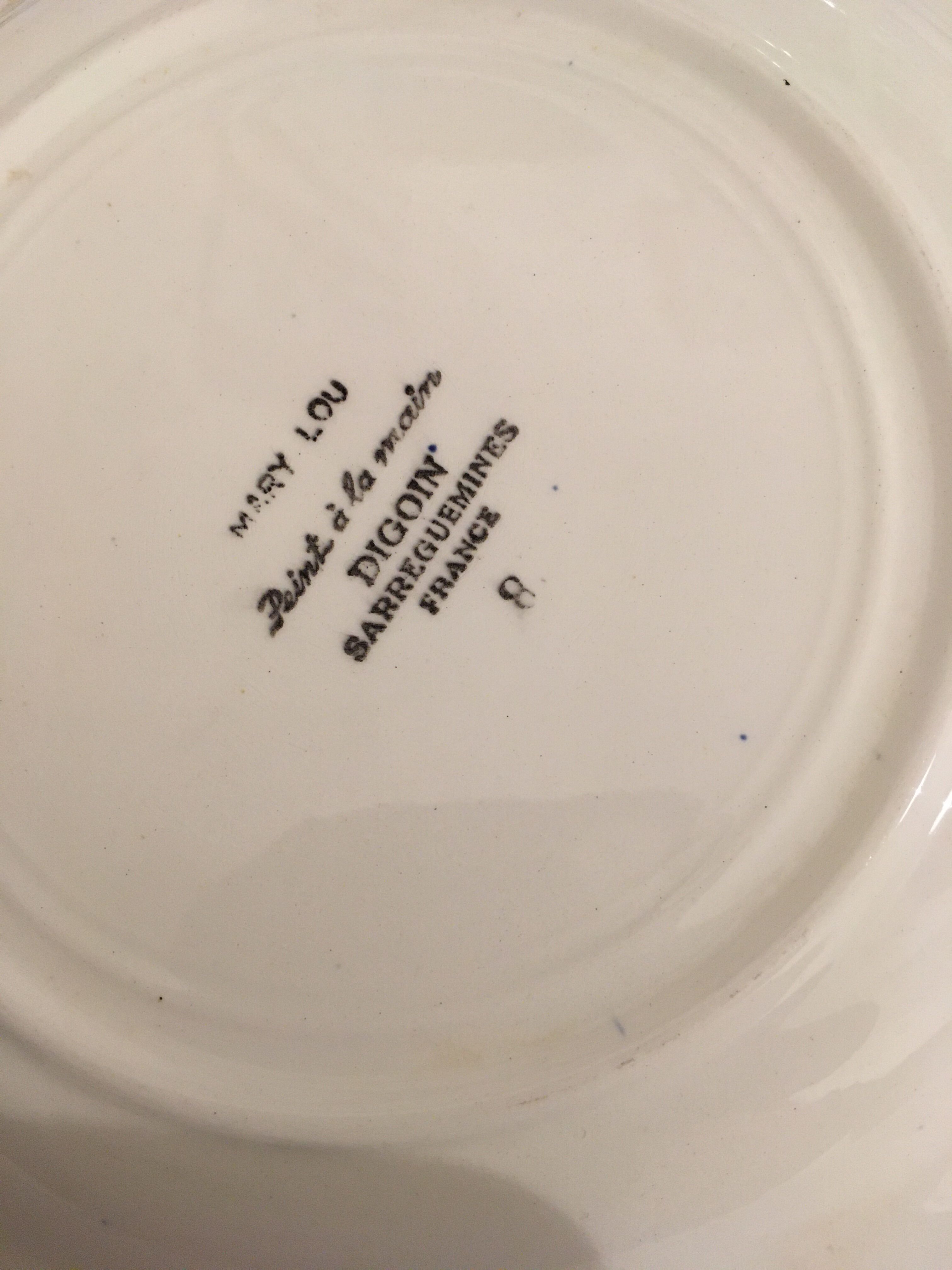 Lot 6 plates for earthenware dessert Sarreguemines