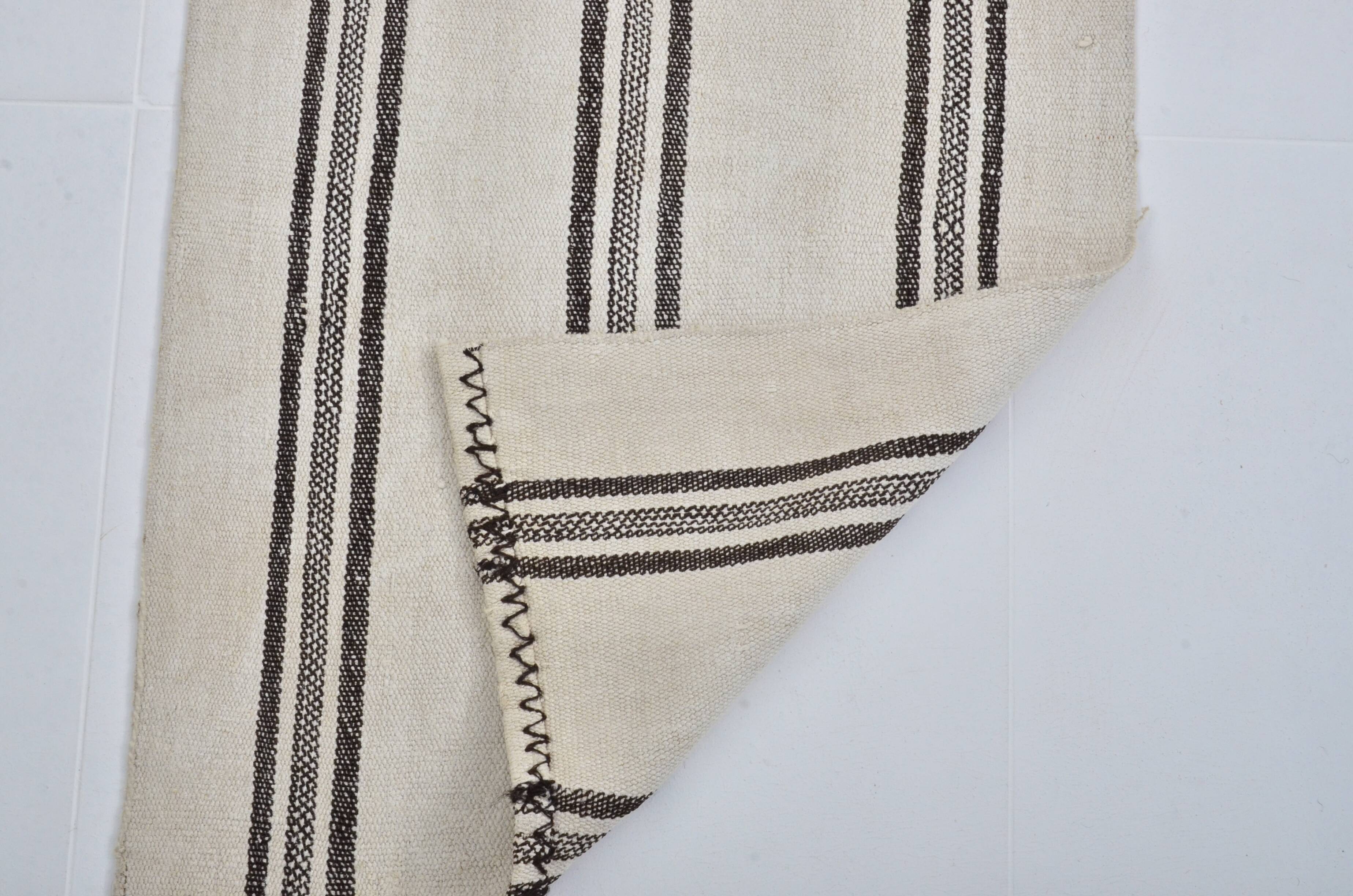 Turkish Handmade Vintage Hmep Runner Rug sku 3391