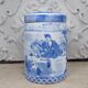 Vintage porcelain China pot covered white blue décor