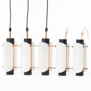 Pair of ceiling lights steel copper plexiglass Denmark 1960