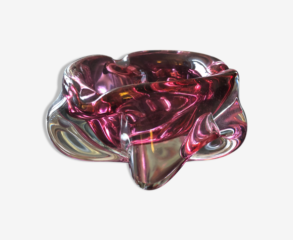 Cendrier en verre rose Murano