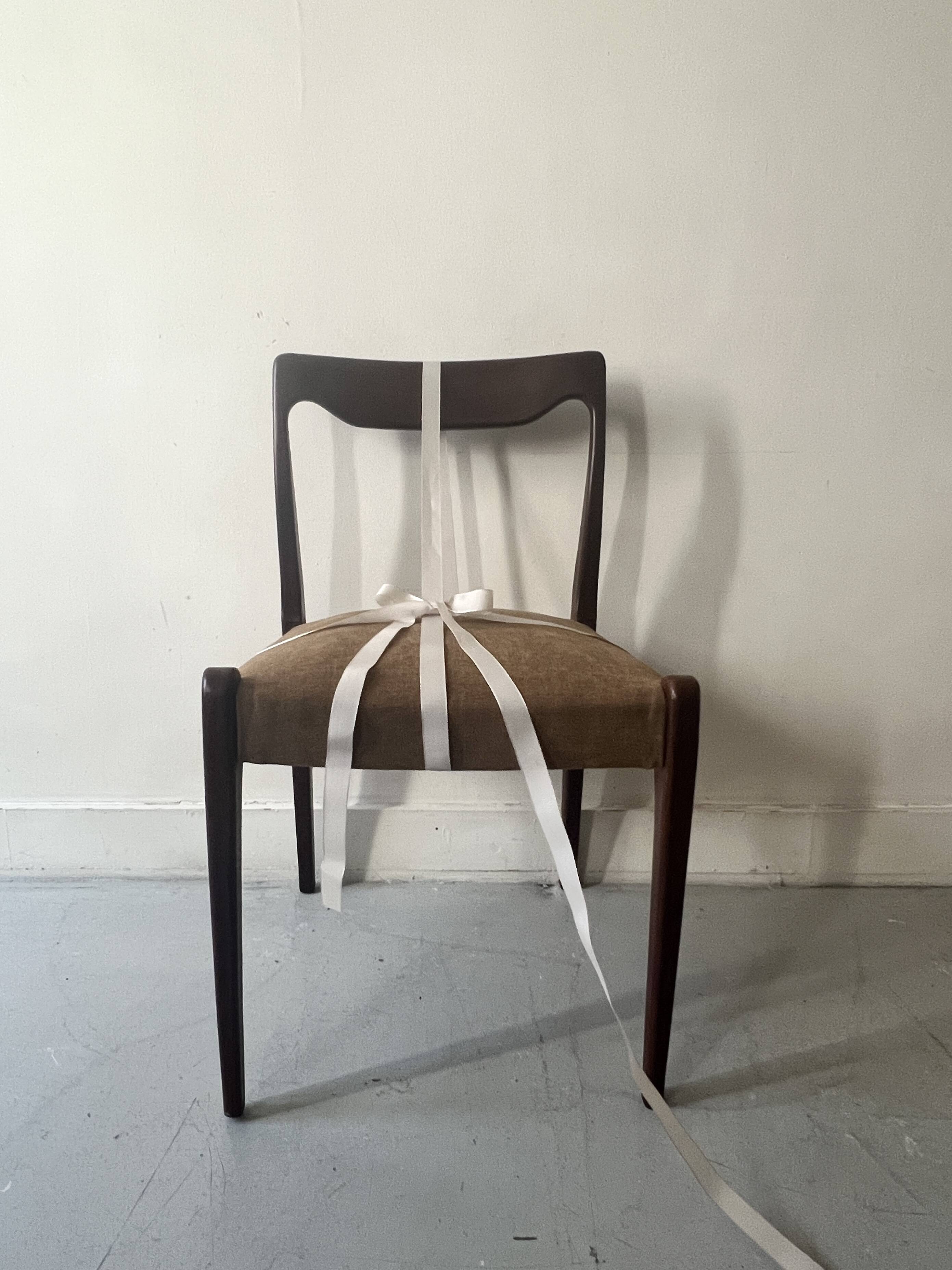 Scandinavian chair in teak & velvet by Niels Otto Moller, Denmark 1950