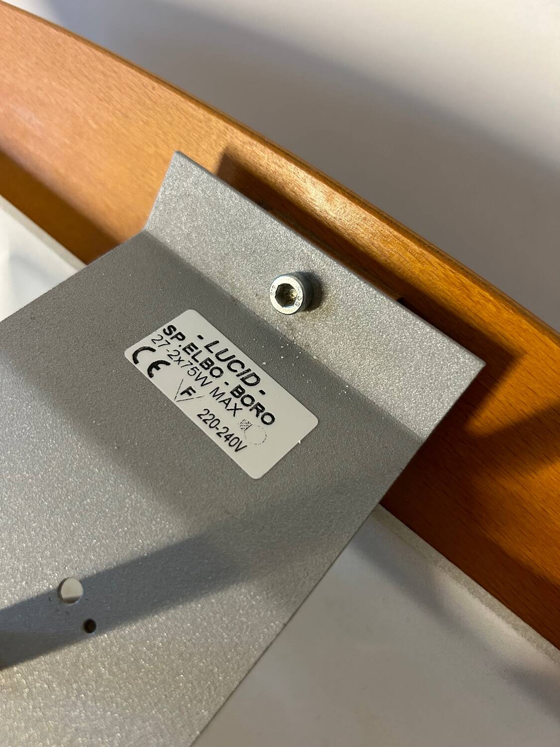 Designer wood and glass chandelier from the 2000s