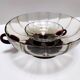 Set of Ten Smoked and Crimson Murano Glass Dessert Bowls in the style of Ze
