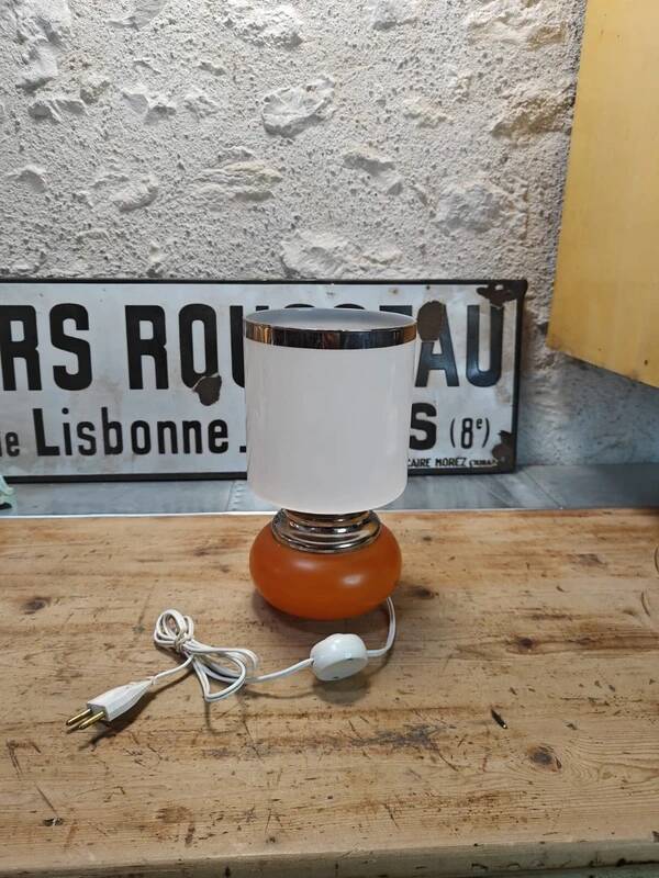 1970s lamp made entirely of vintage glass.