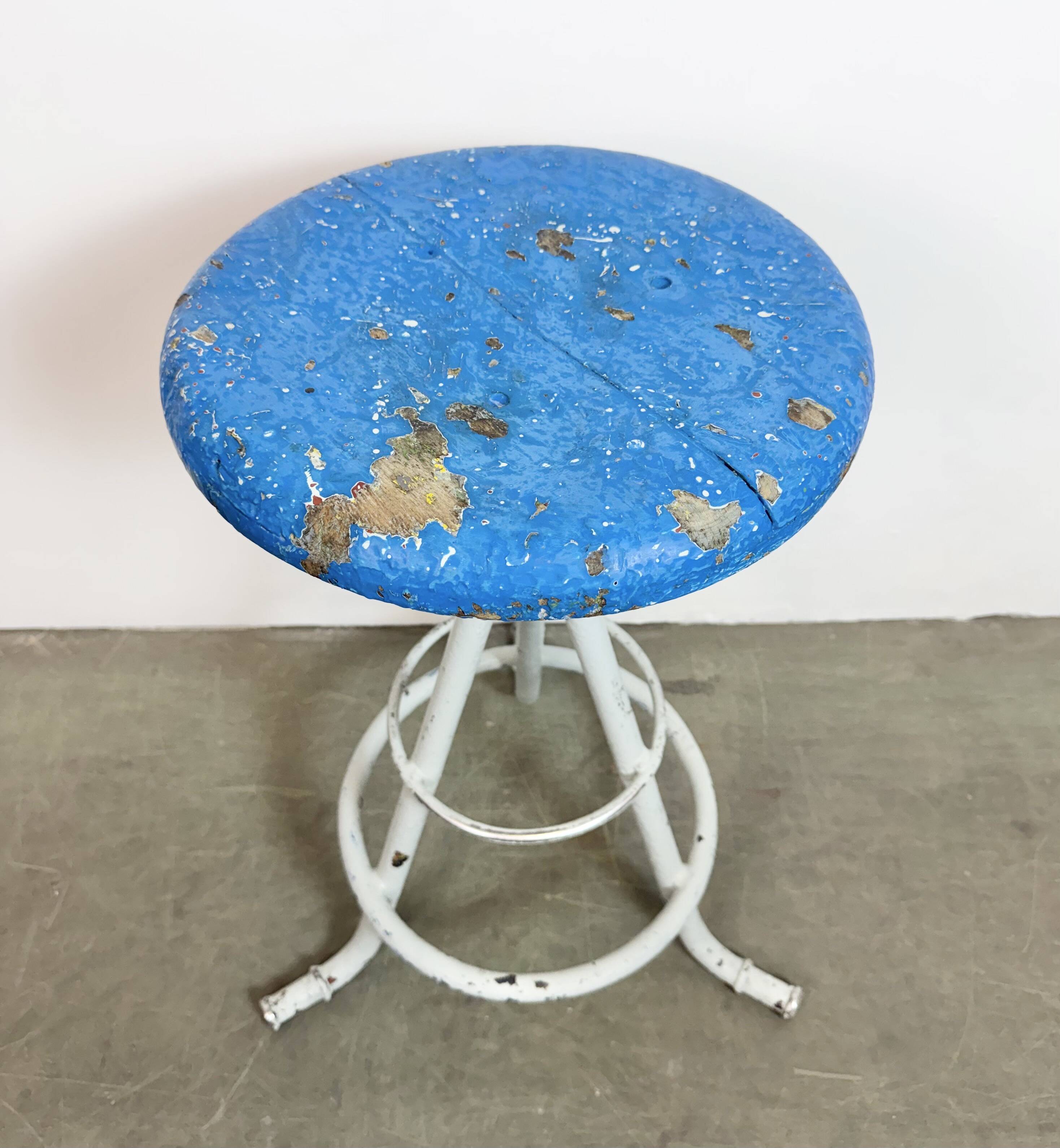 Grey Industrial Workshop Stool, 1960s