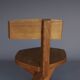 Chaise S34 en orme de Pierre Chapo, années 1980