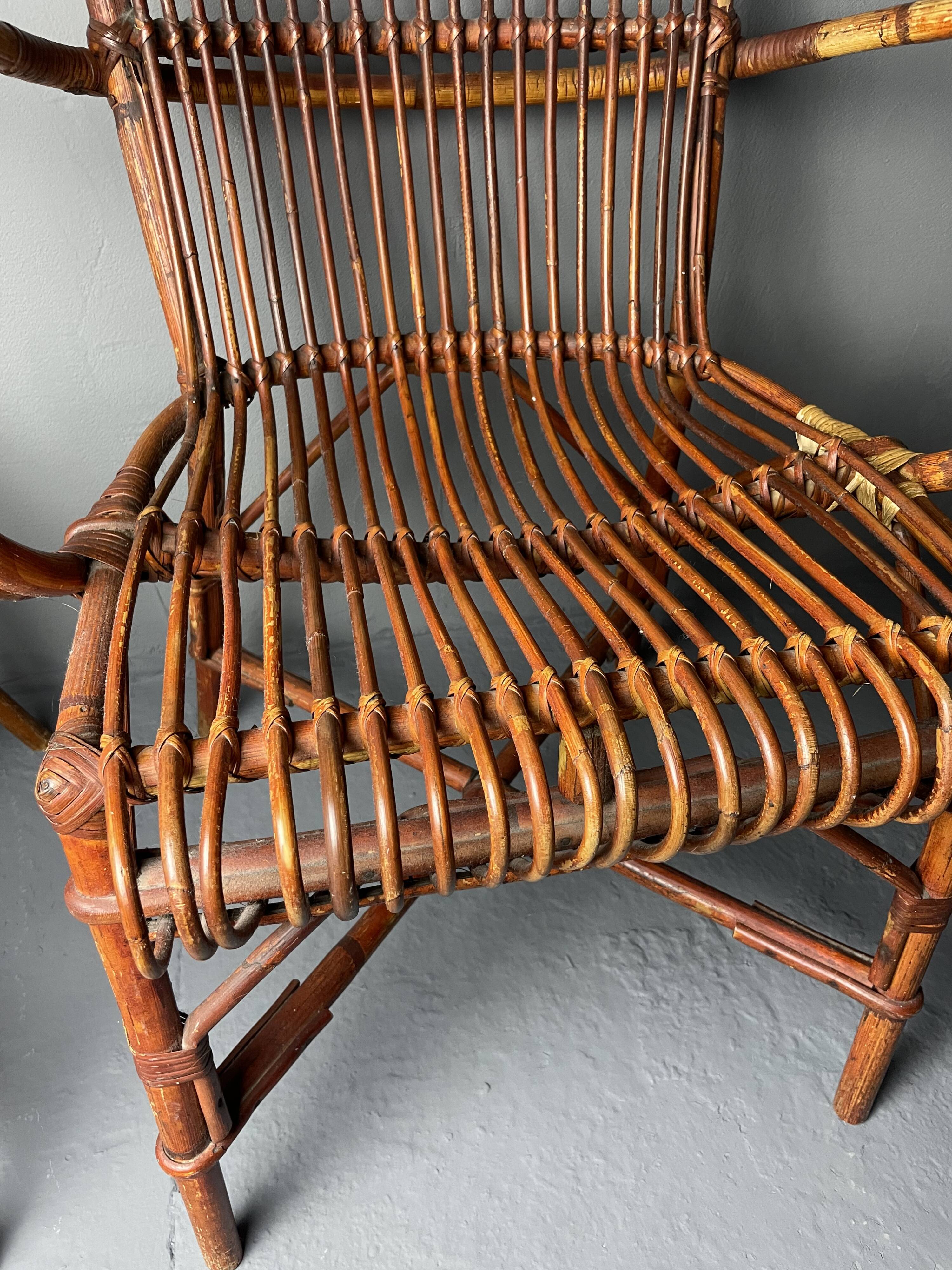 Paire de fauteuils en rotin 1930