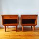 Pair of Vintage 1960s Scandinavian Bedside Tables