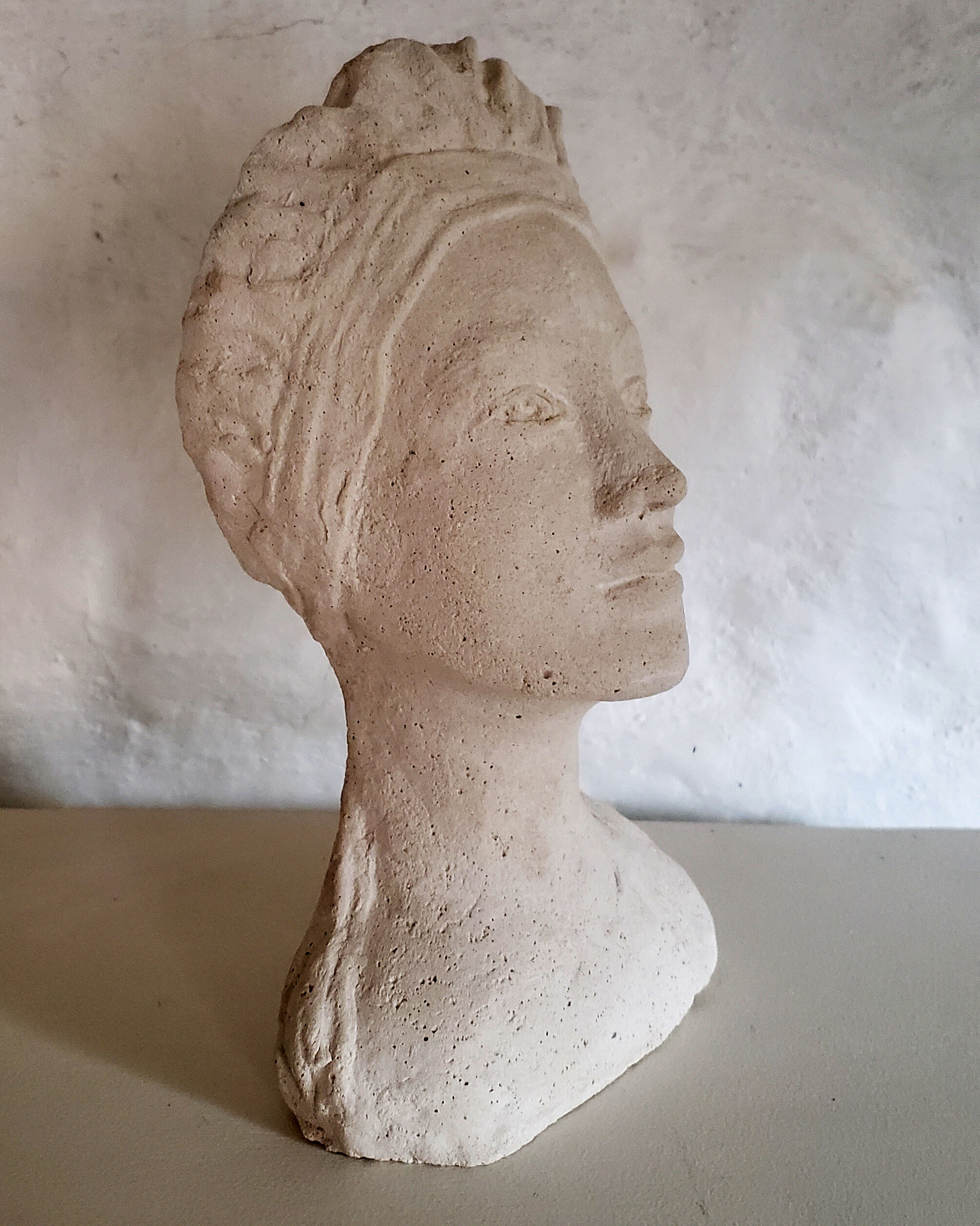 Woman bust in plaster