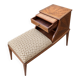 Meuble d’entrée - Banc téléphone vintage en marqueterie de bois