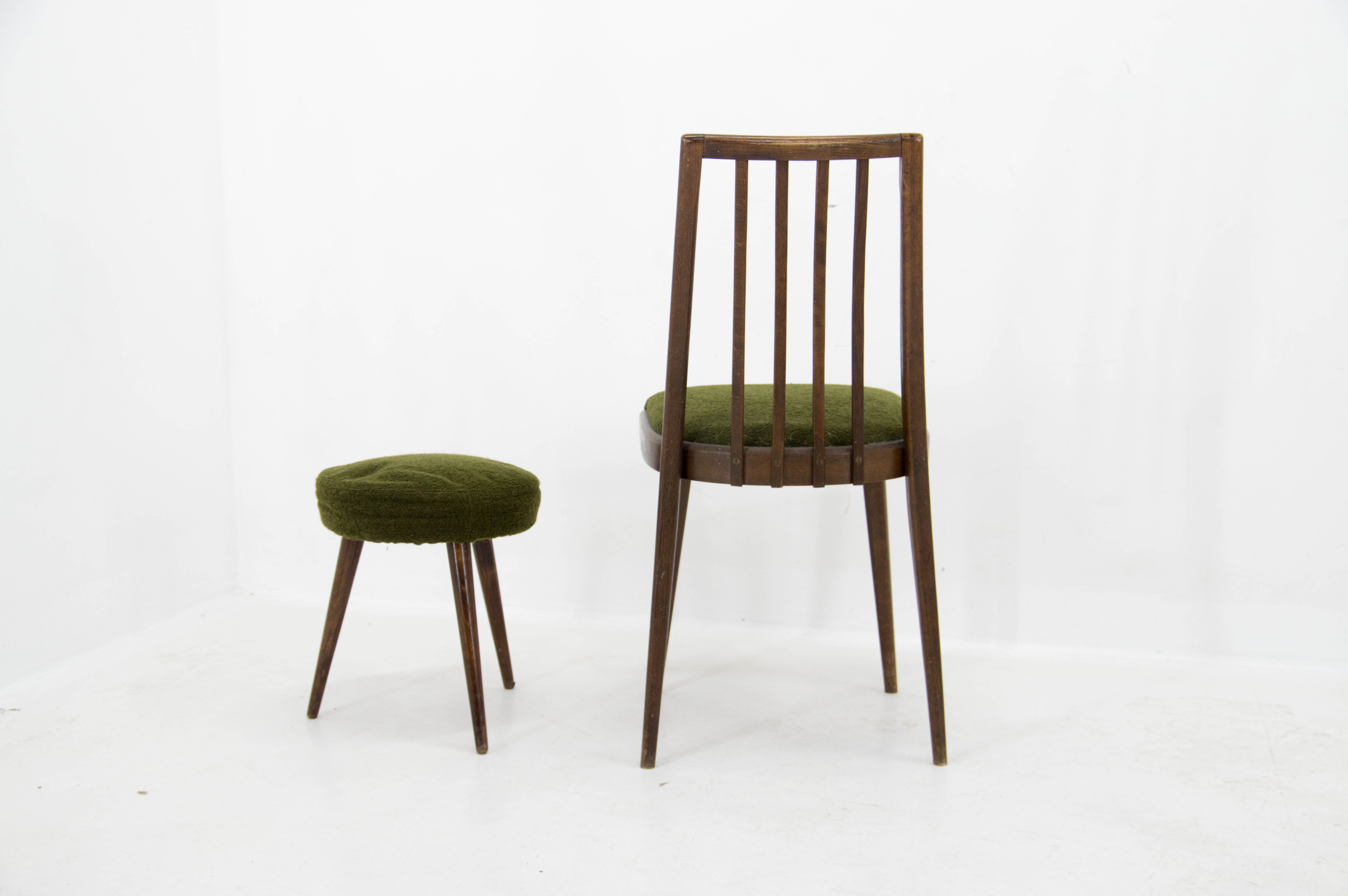 Set of Chair and Stool, Czechoslovakia, 1960s