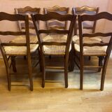 Series of 6 straw chairs