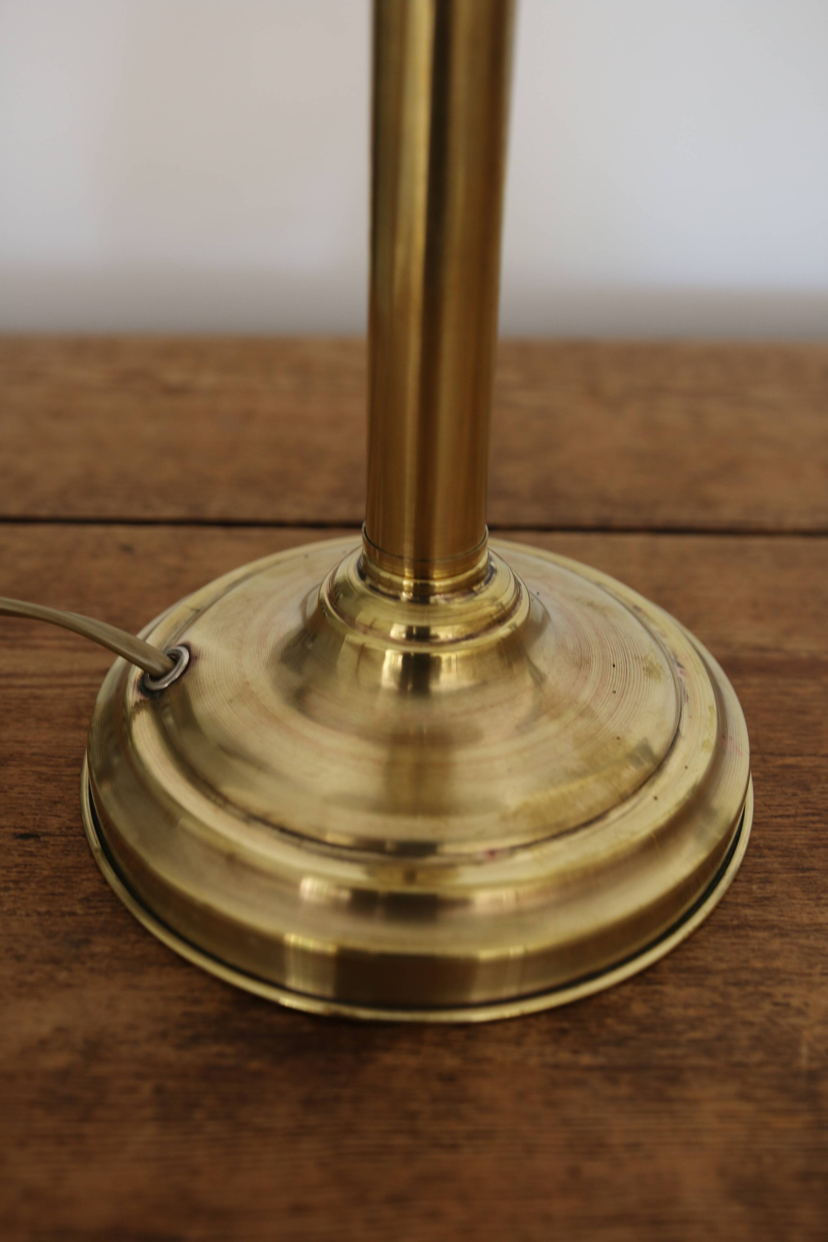 Vintage opaline brass table lamp
