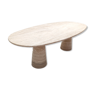 Large Contemporary Modern Travertine Dining Table