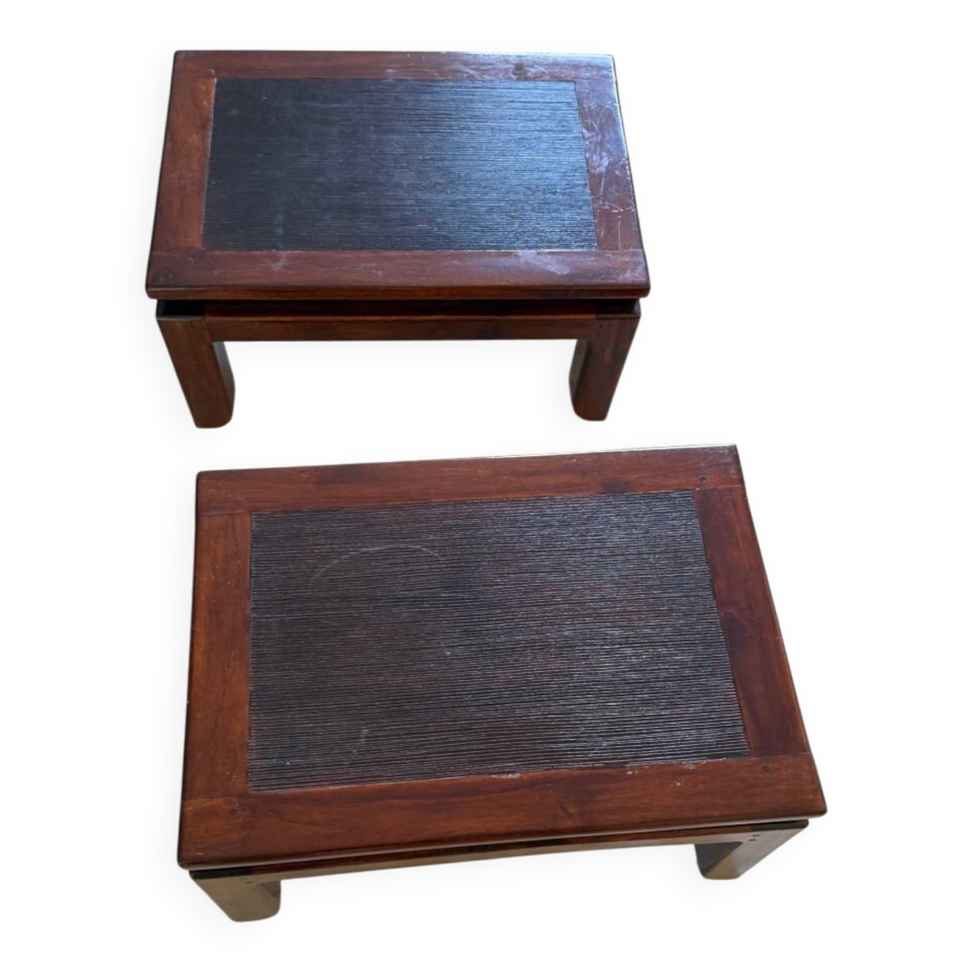 2 wooden bedside tables
