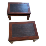 2 wooden bedside tables