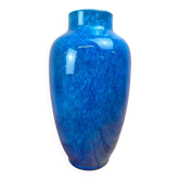 Large vase Paul Milet Sèvres blue flamed Art Deco French ceramic 30 cm