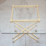 Hexagonal glass table by Sandro Petti, for Angolometallarte, 1970