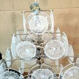 TRANSPARENT AND PULEGOSO “DISKS” MURANO GLASS CHANDELIER
